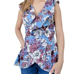 Japna Floral Wrap Top Size Small